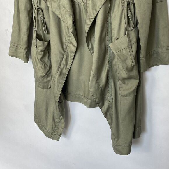 Hollister Size Small Womans Green Utility Parka Jacket Zip Drawsteing Hoodie - Picture 7 of 11